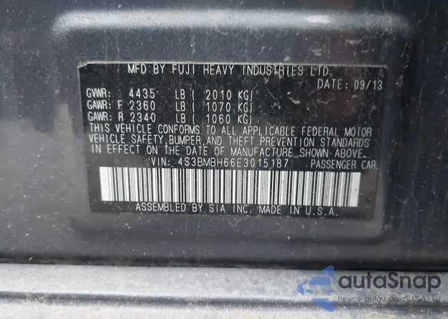 4S3BMBH66E3015187: 43827351