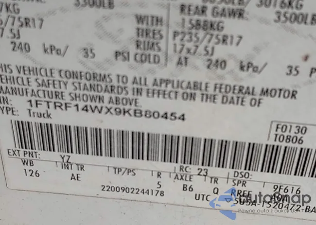 1FTRF14WX9KB80454: 43827410