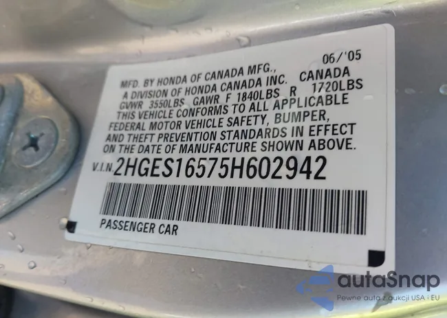 2HGES16575H602942: 43827431