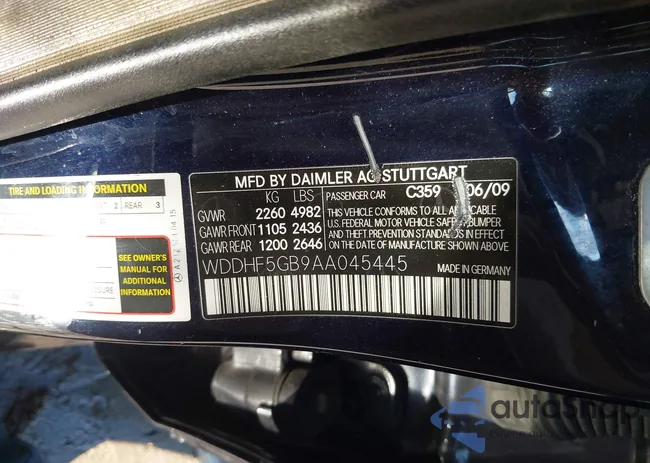 WDDHF5GB9AA045445: 43827445