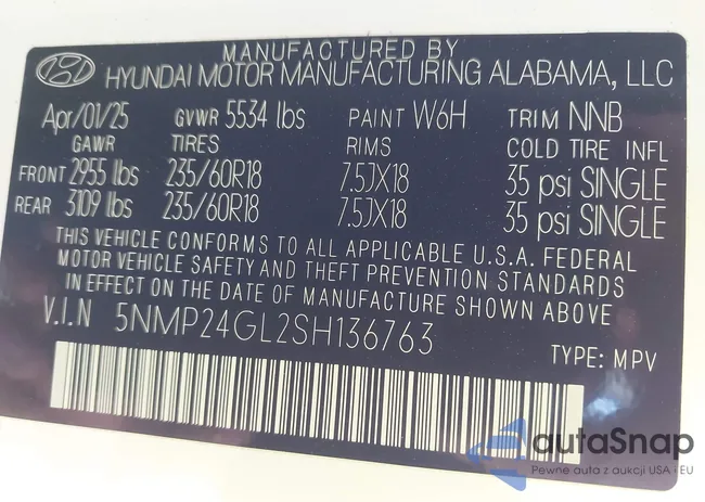 5NMP24GL2SH136763: 43826594