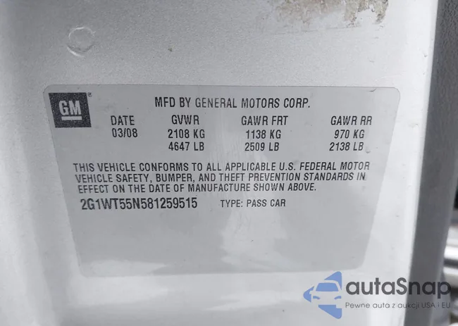 2G1WT55N581259515: 43826638