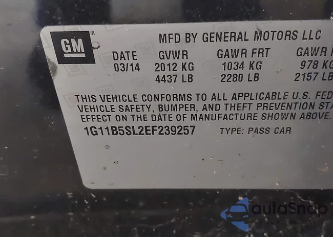 1G11B5SL2EF239257: 43826711