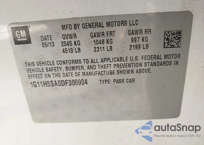 1G11H5SA0DF306904: 43826721