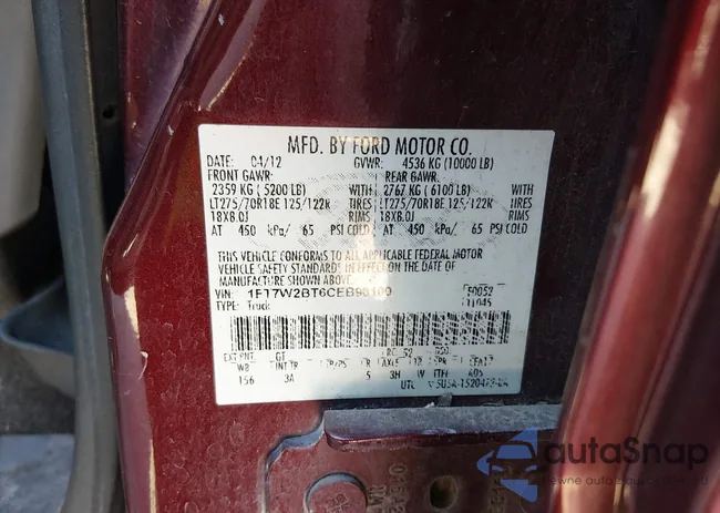 1FT7W2BT6CEB96100: 43826736