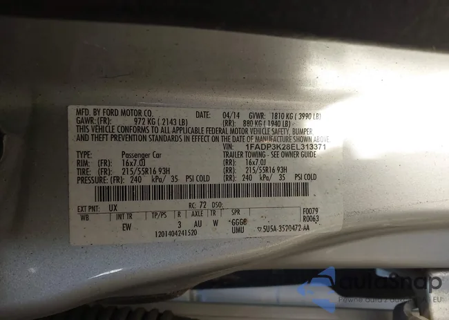 1FADP3K28EL313371: 43827942