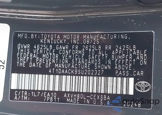 4T1DAACK9SU202327: 43827967