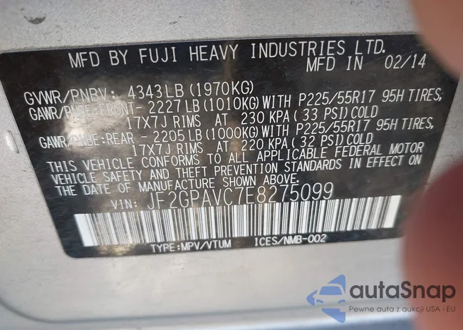 JF2GPAVC7E8275099: 43827973