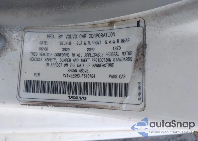 YV1VS29531F610784: 43828005