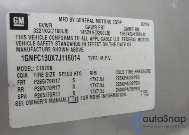 1GNFC130X7J116014: 43828067