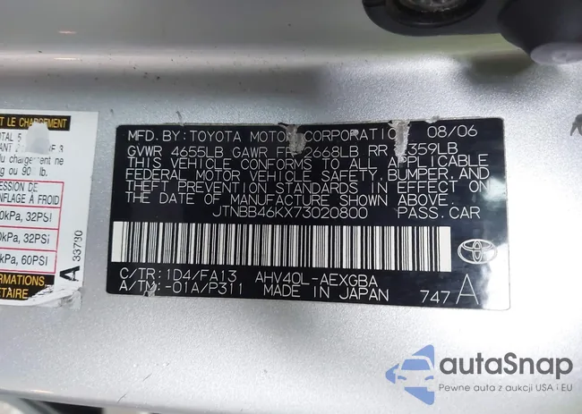 JTNBB46KX73020800: 43828101