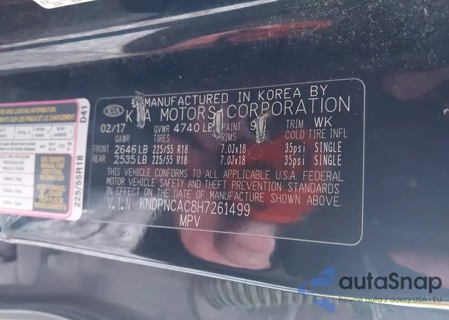 KNDPNCAC8H7261499: 43828189