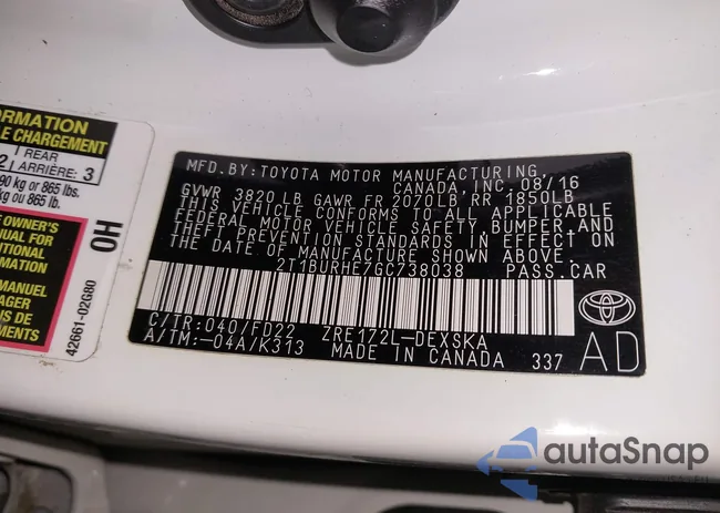 2T1BURHE7GC738038: 43828249