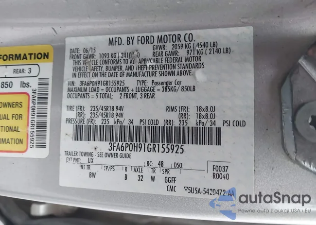 3FA6P0H91GR155925: 43828321