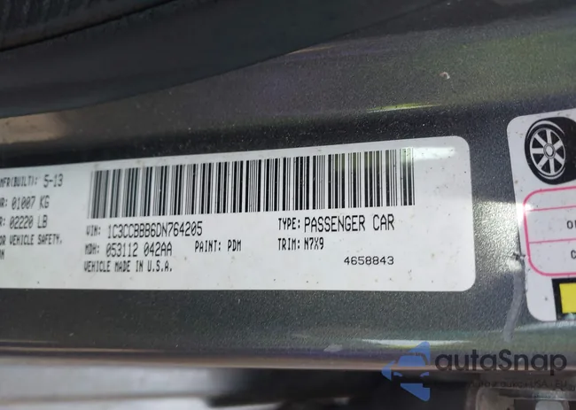 1C3CCBBB6DN764205: 43828389