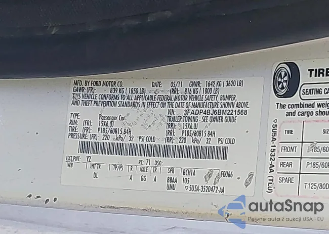 3FADP4BJ6BM221568: 43828400