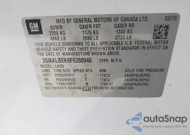 2GNALBEK8F6280940: 43827557