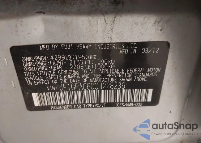 JF1GPAC60CH228236: 43827678