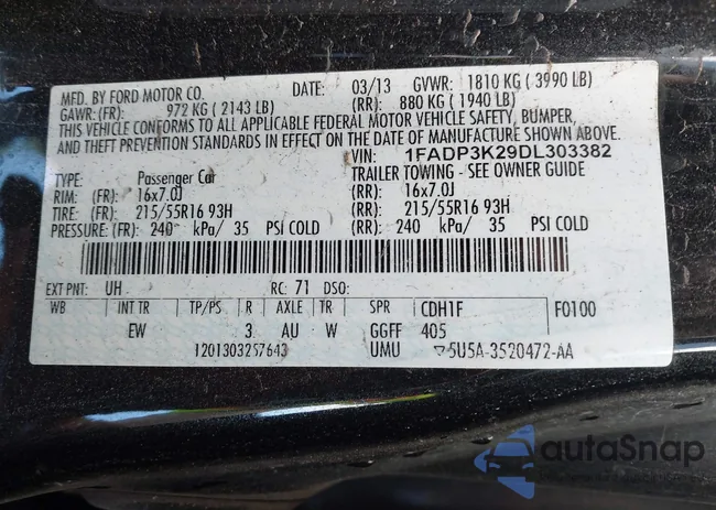 1FADP3K29DL303382: 43827763