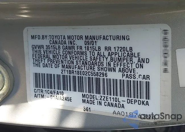 2T1BR18E02C558296: 43827864