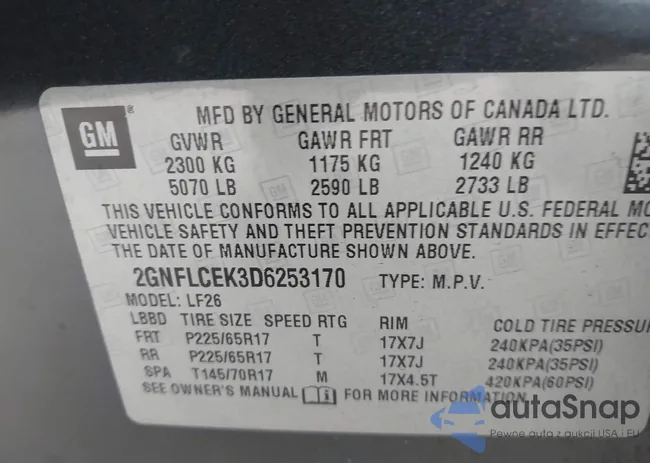 2GNFLCEK3D6253170: 43827897