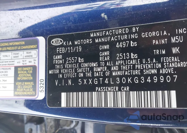 5XXGT4L30KG349907: 43829217