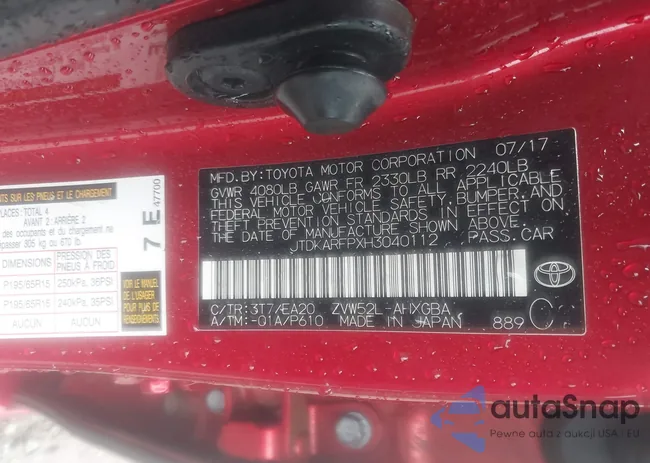 JTDKARFPXH3040112: 43829219