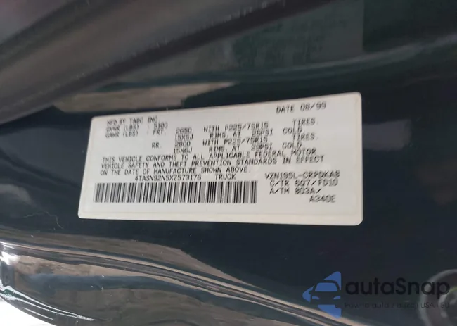 4TASN92N5XZ573176: 43829227