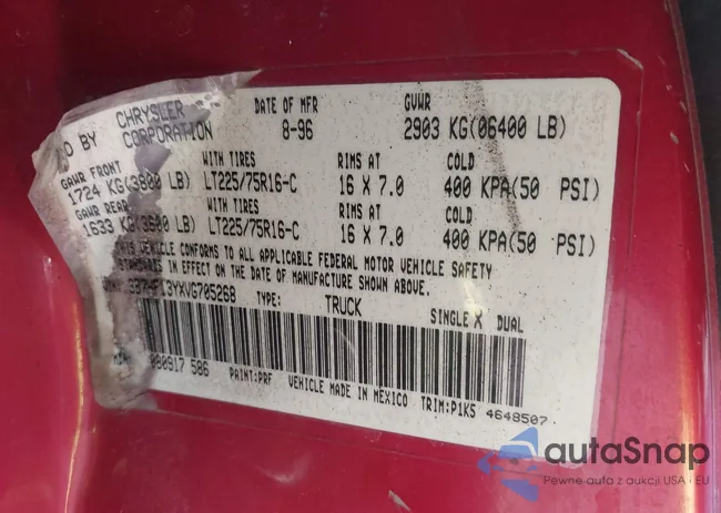 3B7HF13YXVG705268: 43829254