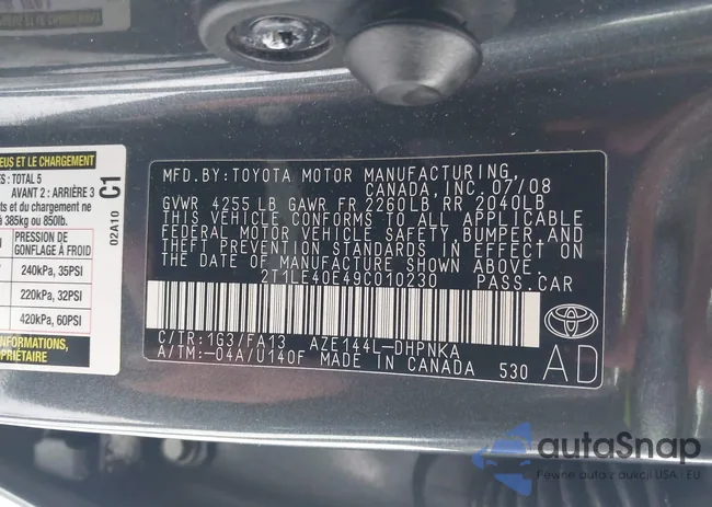 2T1LE40E49C010230: 43829269