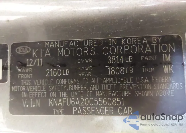 KNAFU6A20C5560851: 43829393