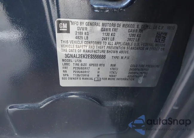 3GNAL2EK2ES556688: 43829409