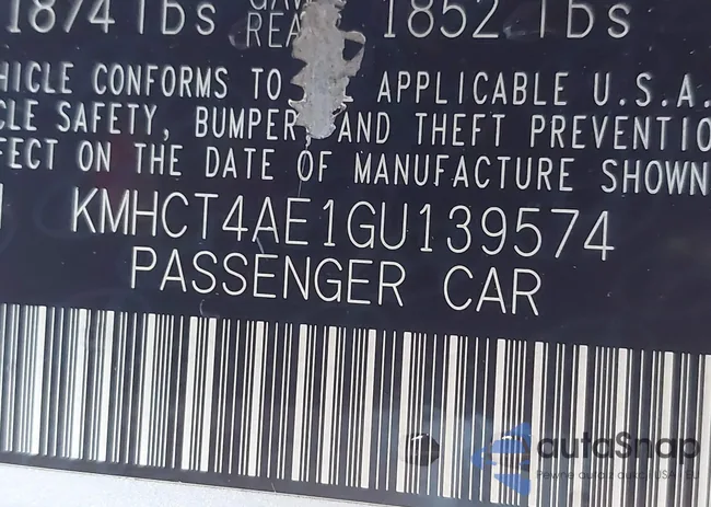 KMHCT4AE1GU139574: 43829480