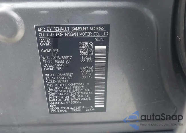 KNMAT2MT7FP559542: 43829502