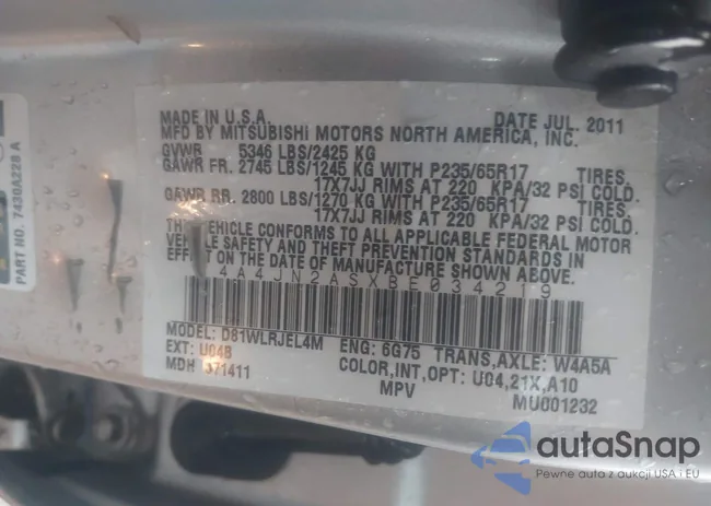 4A4JN2ASXBE034219: 43828527