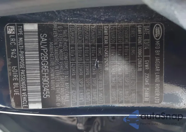 SALVP2BG6EH903455: 43828649