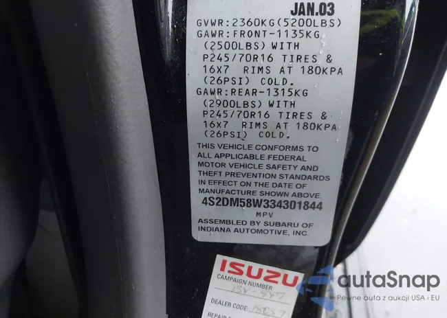 4S2DM58W334301844: 43828822