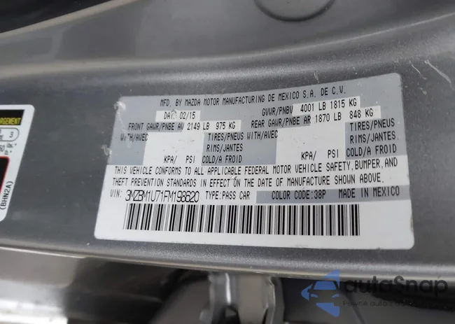 3MZBM1U71FM198620: 43829937