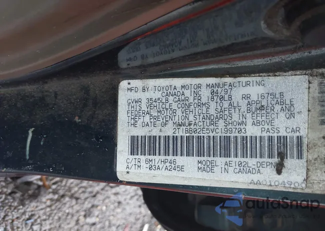 2T1BB02E5VC199703: 43829940