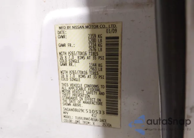 5N1AN08U29C510533: 43830069