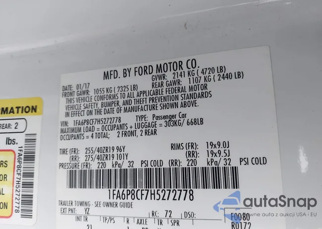 1FA6P8CF7H5272778: 43830289