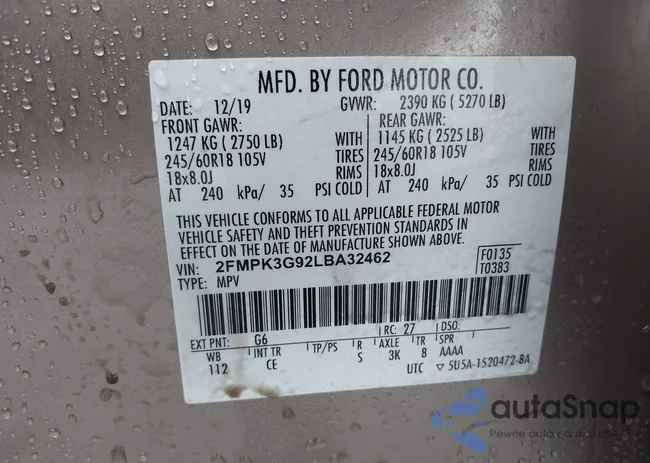 2FMPK3G92LBA32462: 43830361