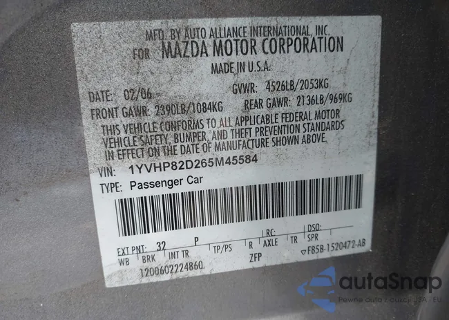 1YVHP82D265M45584: 43830374