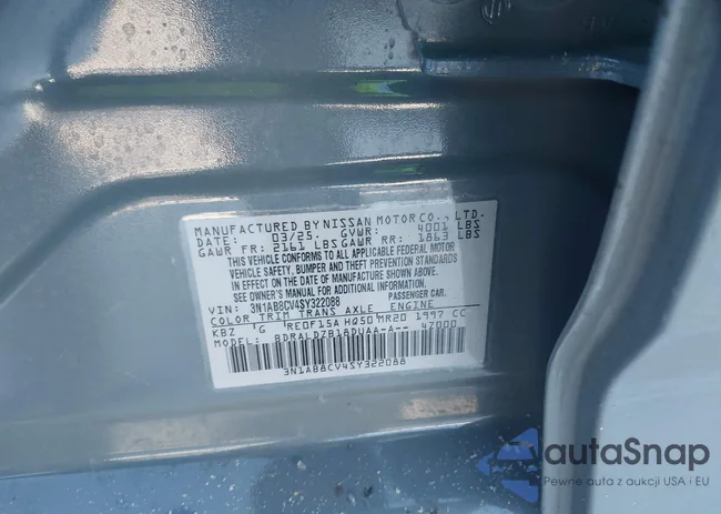 3N1AB8CV4SY322088: 43830458