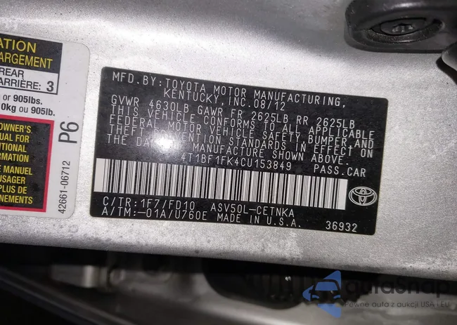 4T1BF1FK4CU153849: 43829530