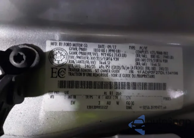 1FADP3F27DL134196: 43829616