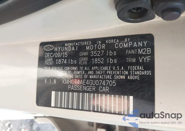 KMHCT4AE4GU074705: 43829721