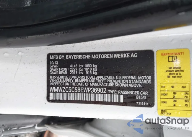 WMWZC5C58EWP36902: 43829725