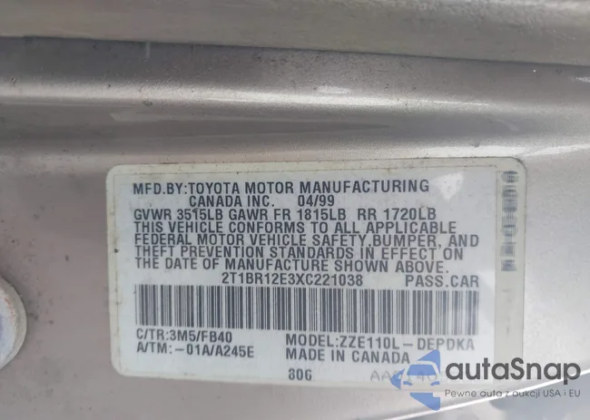 2T1BR12E3XC221038: 43829811