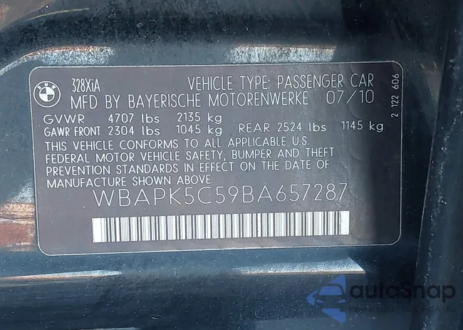 WBAPK5C59BA657287: 43830996